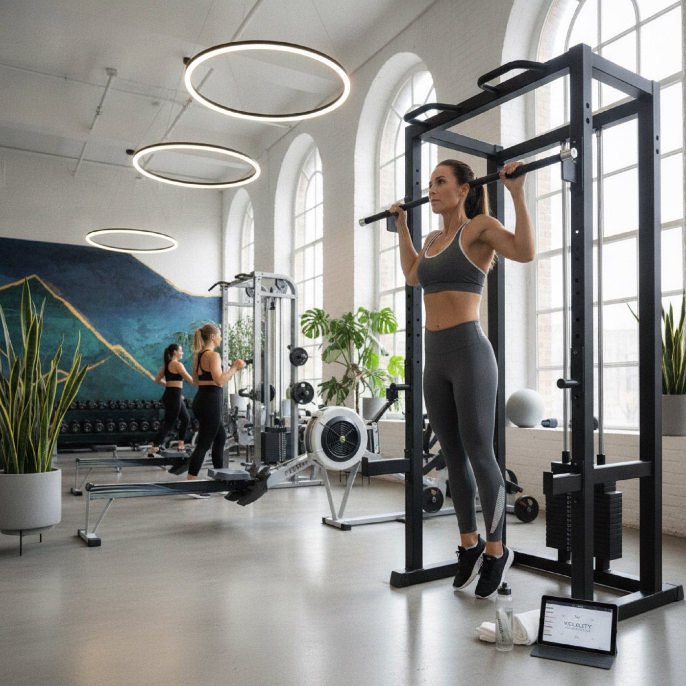 A neat arrangement of heavy dumbbells on a gym rack, ideal for workouts and strength training.